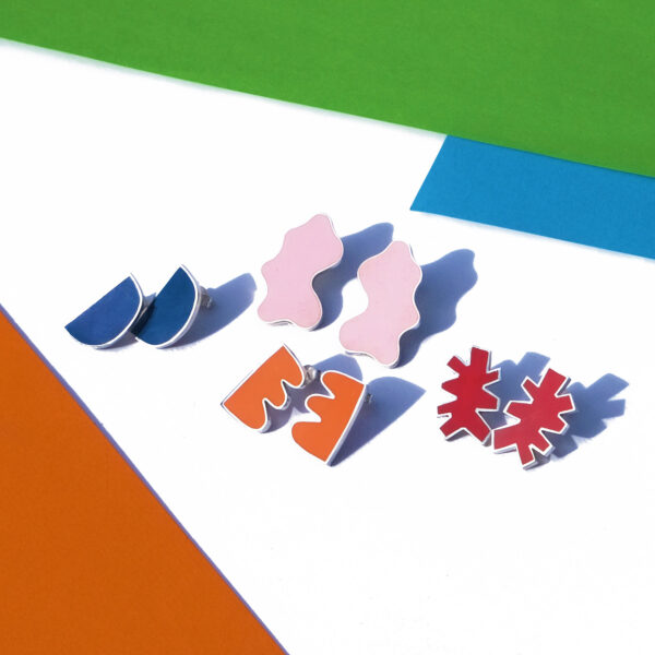 Boucles d'oreille Collection Couleur Laques Formes Geometrique Fontes Virgile Bruniau