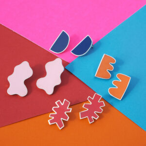 Boucles d'oreille Collection Couleur Laques Formes Geometrique Fontes Virgile Bruniau