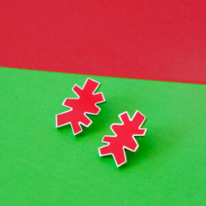 Boucles d'oreille Collection Couleur rouge Laques Formes Geometrique Fontes Virgile Bruniau
