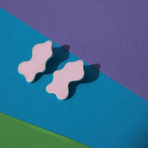 Boucles d'oreille Collection Couleur rose Laques Formes Geometrique Fontes Virgile Bruniau