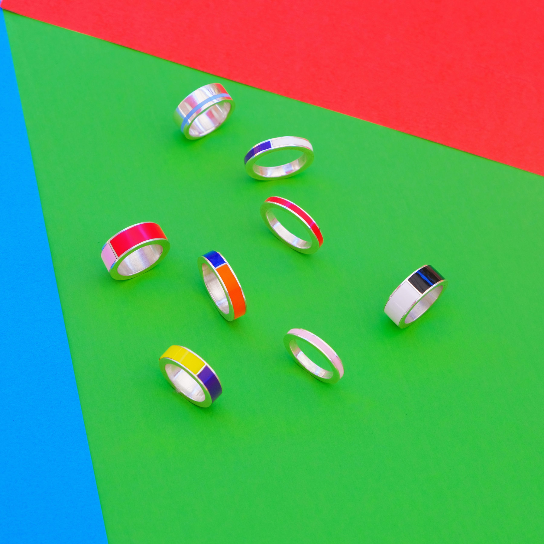 Bague Bicolore Collection Couleur Laques Formes Geometrique Fontes Virgile Bruniau