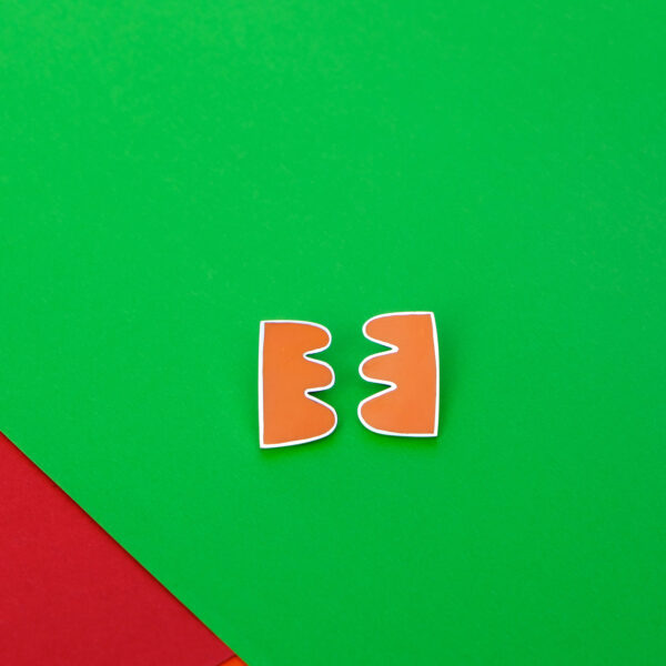 Boucles d'oreille Collection Couleur orange Laques Formes Geometrique Fontes Virgile Bruniau