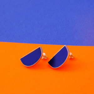 Boucles d'oreille Collection Couleur bleu Laques Formes Geometrique Fontes Virgile Bruniau
